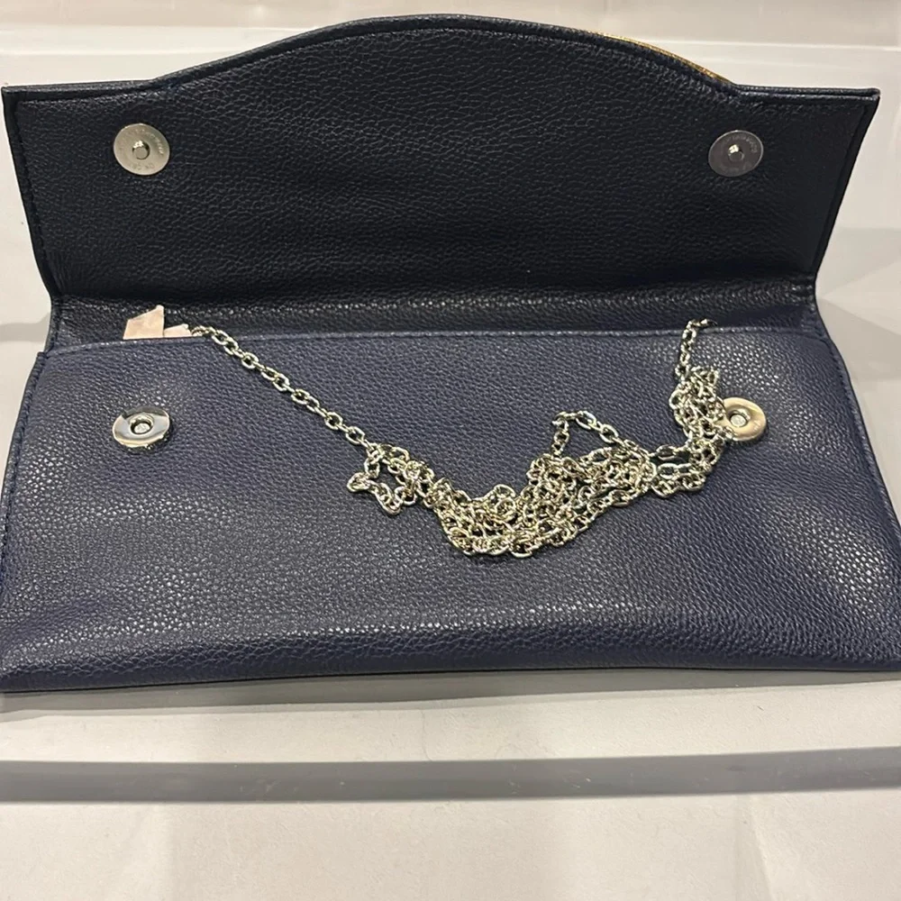 - 2Chique Boutique Women's Kiss Mark Navy Blue Clutch
